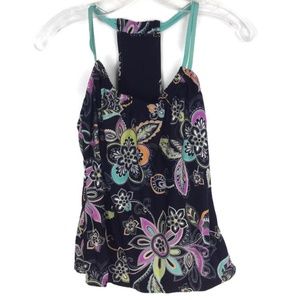 N Brand Floral Racerback Tankini Top Sz M